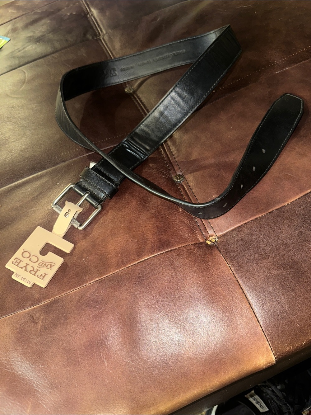 Frye & Co Black faux Leather Men's Belt